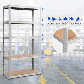 72" x 16" x 36" 5-Tier Storage Shelves Garage Shelving Units Adjustable Tool Utility Shelves Metal Storage Racks