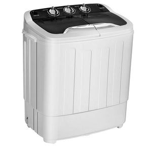 13Lbs Portable Twin Tub Washing Machine, Top Load Washer Spin Dryer Combo with Built-in Drain Pump, Compact Laundry Washer for Apartments & RVs