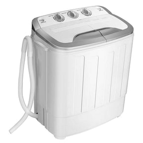 13Lbs Portable Twin Tub Washing Machine, Top Load Washer Spin Dryer Combo with Built-in Drain Pump, Compact Laundry Washer for Apartments & RVs