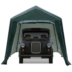 8 x 14 FT Heavy Duty Steel Enclosed Carport Car Canopy Tent Outdoor Garage Storage Shelter Shed with Waterproof Ripstop Cover