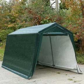 8 x 14 FT Heavy Duty Steel Enclosed Carport Car Canopy Tent Outdoor Garage Storage Shelter Shed with Waterproof Ripstop Cover