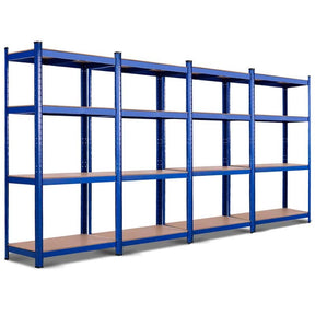 Blue 32" x 16" x 63" 4-Tier Storage Shelving Unit, Heavy Duty Metal Garage Shelf, Adjustable Multi-Use Storage Racks