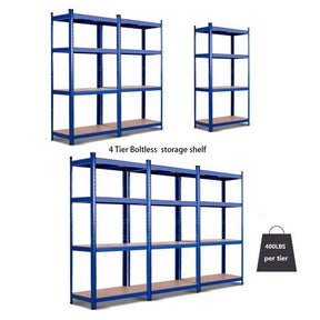 Blue 32" x 16" x 63" 4-Tier Storage Shelving Unit, Heavy Duty Metal Garage Shelf, Adjustable Multi-Use Storage Racks