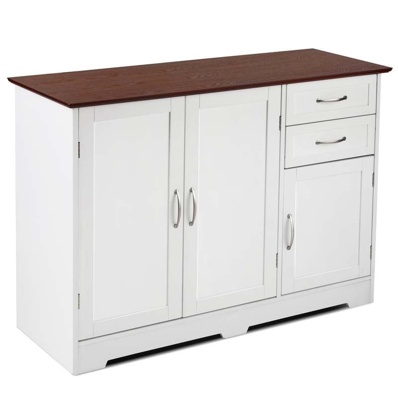Buffet Storage Cabinet with 3 Doors, 2 Drawers & Adjustable Shelf, Farmhouse Sideboard Console Table for Kitchen, Dining Room & Coffee Bar
