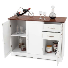 Buffet Storage Cabinet with 3 Doors, 2 Drawers & Adjustable Shelf, Farmhouse Sideboard Console Table for Kitchen, Dining Room & Coffee Bar