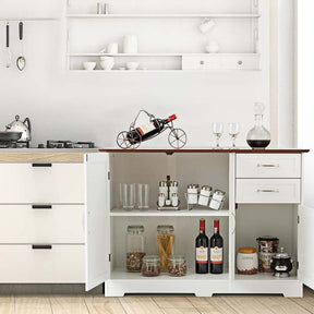Buffet Storage Cabinet with 3 Doors, 2 Drawers & Adjustable Shelf, Farmhouse Sideboard Console Table for Kitchen, Dining Room & Coffee Bar