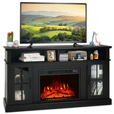 58" Electric Fireplace TV Stand for 65" TVs, Media Console with 23" Heater, Remote, Adjustable 3-Level Flame & Storage Cabinet, CSA Certified