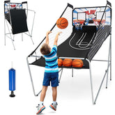 Foldable Dual Shot Basketball Arcade Game with LED Electronic Scoring, 8 Game Modes, 4 Balls for Indoor Outdoor Use & Family Fun