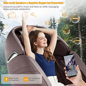 SL Track Zero Gravity Massage Chair Full Body Massage Recliner with Negative Ion Generators