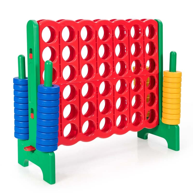 Giant 4-In-A-Row Jumbo 4-to-Score Giant Game Set with 42 Jumbo Rings & Quick-Release Slider