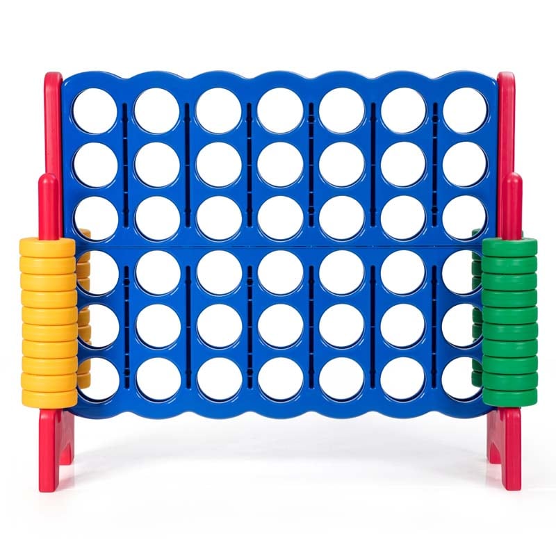 Giant 4-In-A-Row Jumbo 4-to-Score Giant Game Set with 42 Jumbo Rings & Quick-Release Slider