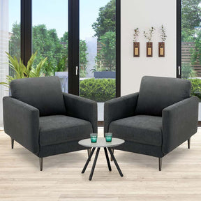 CertiPUR-US Single Sofa Accent Chair, Modern Upholstered Armchair with Solid Metal Legs, Removable Back & Seat Cushions for Living Room Bedroom