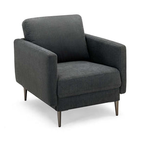 CertiPUR-US Single Sofa Accent Chair, Modern Upholstered Armchair with Solid Metal Legs, Removable Back & Seat Cushions for Living Room Bedroom