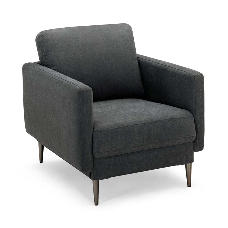 CertiPUR-US Single Sofa Accent Chair, Modern Upholstered Armchair with Solid Metal Legs, Removable Back & Seat Cushions for Living Room Bedroom