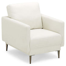CertiPUR-US Single Sofa Accent Chair, Modern Upholstered Armchair with Solid Metal Legs, Removable Back & Seat Cushions for Living Room Bedroom