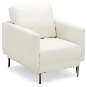 CertiPUR-US Single Sofa Accent Chair, Modern Upholstered Armchair with Solid Metal Legs, Removable Back & Seat Cushions for Living Room Bedroom