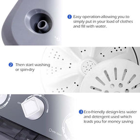 20 LBS 2-in-1 Portable Washing Machine, Twin Tub Top Load Washer Dryer Combo for RV Dorm Apartment