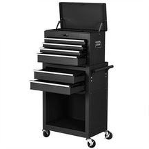 6-Drawer Rolling Tool Chest Cabinet, 2-in-1 Detachable Tool Box Organizer with Auto Locking System & Lockable Wheels for Garage Workshop