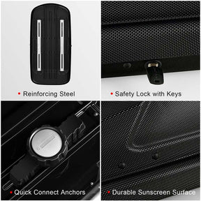 14 Cu.Ft Hard Shell Rooftop Cargo Carrier Waterproof Cargo Box w/ Dual Side Opening & Security Key, 165LBS Load Roof Storage Box for 17-22.8" Crossbar