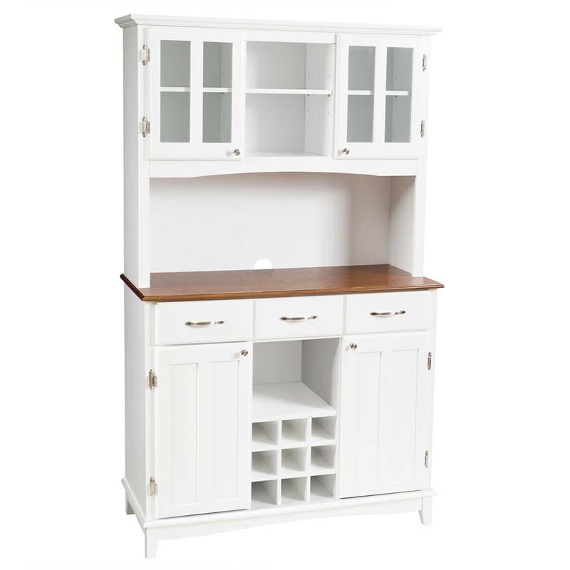 72.5" Kitchen Hutch Storage Cabinet, Pantry Buffet Sideboard with Wine Rack, Microwave Countertop, Drawers & Adjustable Shelves for Dining Room