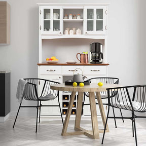 72.5" Kitchen Hutch Storage Cabinet, Pantry Buffet Sideboard with Wine Rack, Microwave Countertop, Drawers & Adjustable Shelves for Dining Room